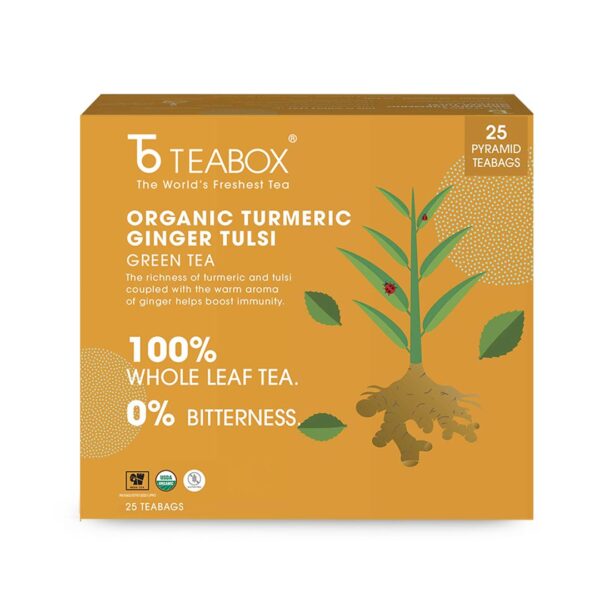 Organic Turmeric Ginger Tulsi Green (Teabags)